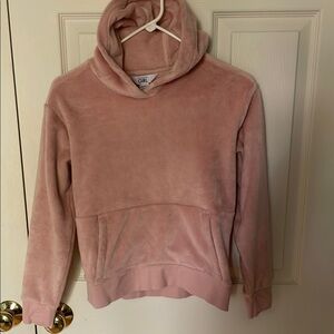 Super cute, athletic girls, soft pink, fuzzy sweatshirt size 1012